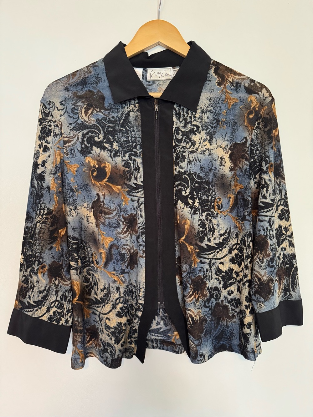 Vintage 90s Kathy Che Gothic Pattern Blouse - Plus size